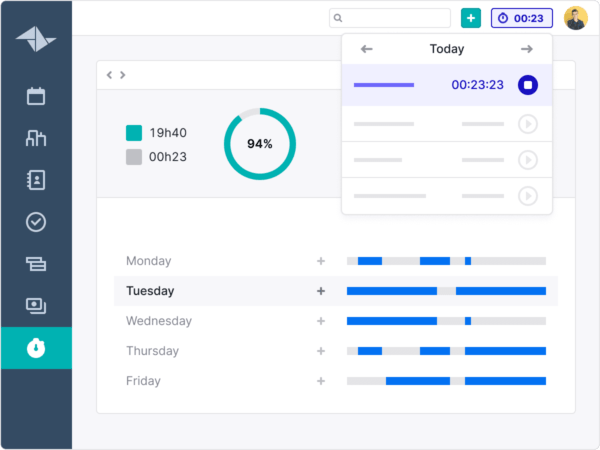 Screenshot Teamleader Time Tracking